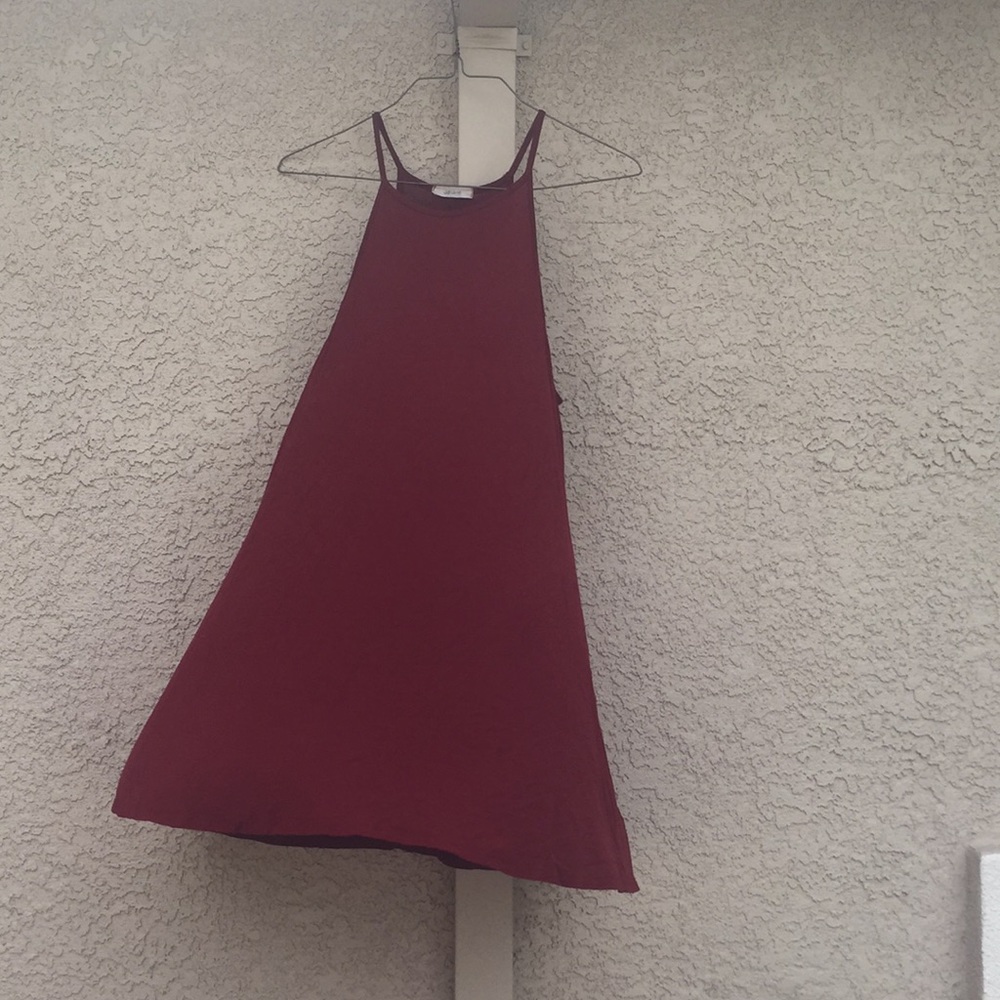 Red halter dress